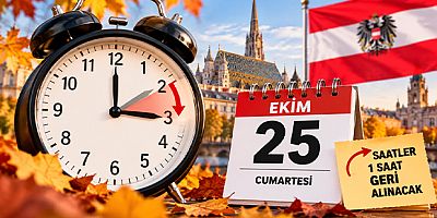Avusturya’da Saatler 25 Ekim’de Bir Saat Geri Alınacak