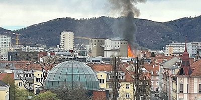 Graz'daki Rössel un fabrikasında büyük yangın
