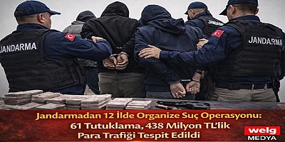 Jandarmadan 12 İlde Organize Suç Operasyonu: 61 Tutuklama, 438 Milyon TL’lik Para Trafiği Tespit Edildi