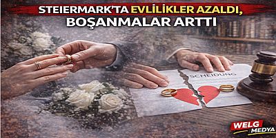 Steiermark’ta Evlilikler Azaldı, Boşanmalar Arttı