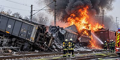 Viyana Yakınlarında İki Yük Treni Çarpıştı: Vagonlar Devrildi, Büyük Yangın Çıktı